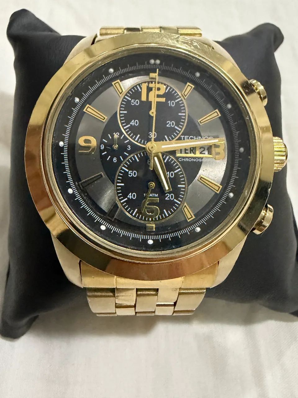 Relógio technos original quartz dourado - Foto 3