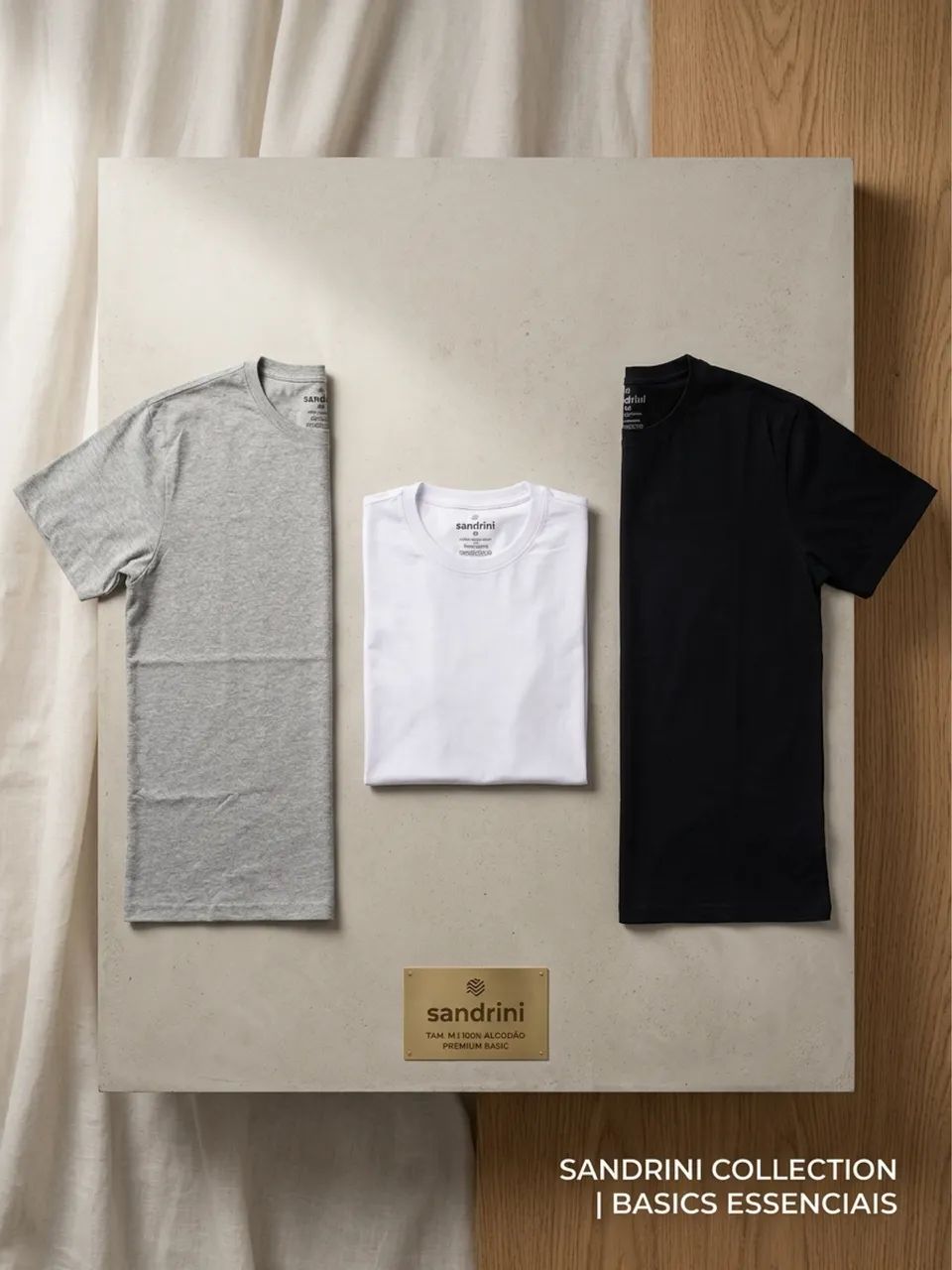 Camisetas Algodão Dia Dia Sandrini Básica Conforto