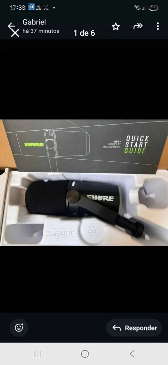 Microfone Digital para Podcast Shure MV7+*