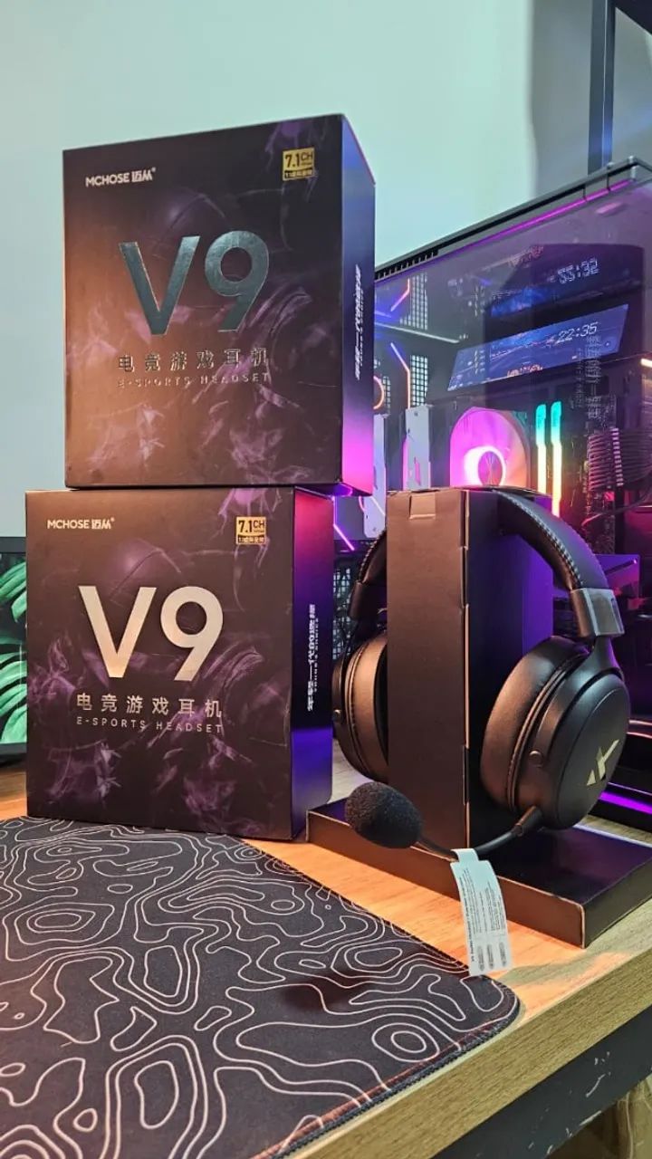 Headset Mchose V9 Pro Wireless (sem fio) + bluetooth, USB C