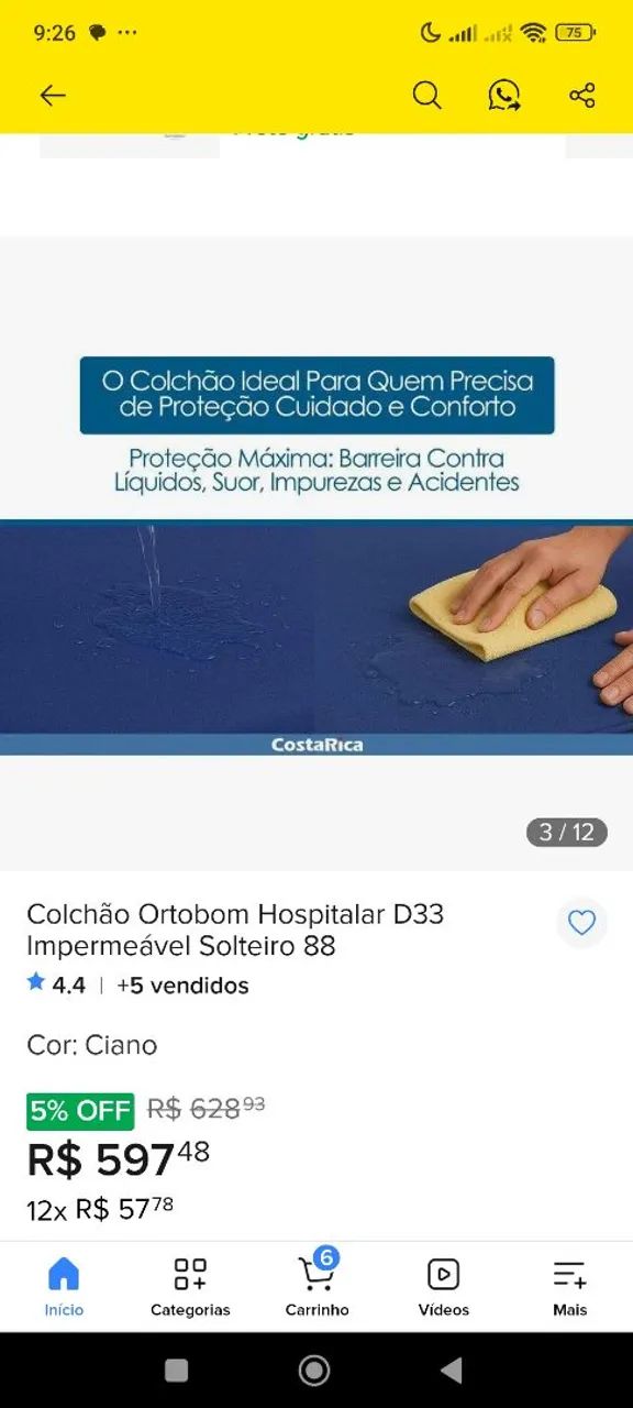 Colchão hospitalar D33 1,88 x 0,88 - Foto 3
