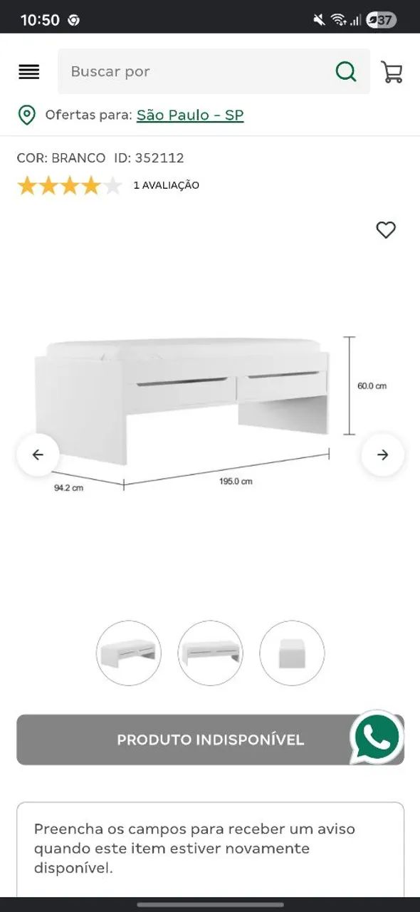 Cama solteiro - tok stok - Foto 3