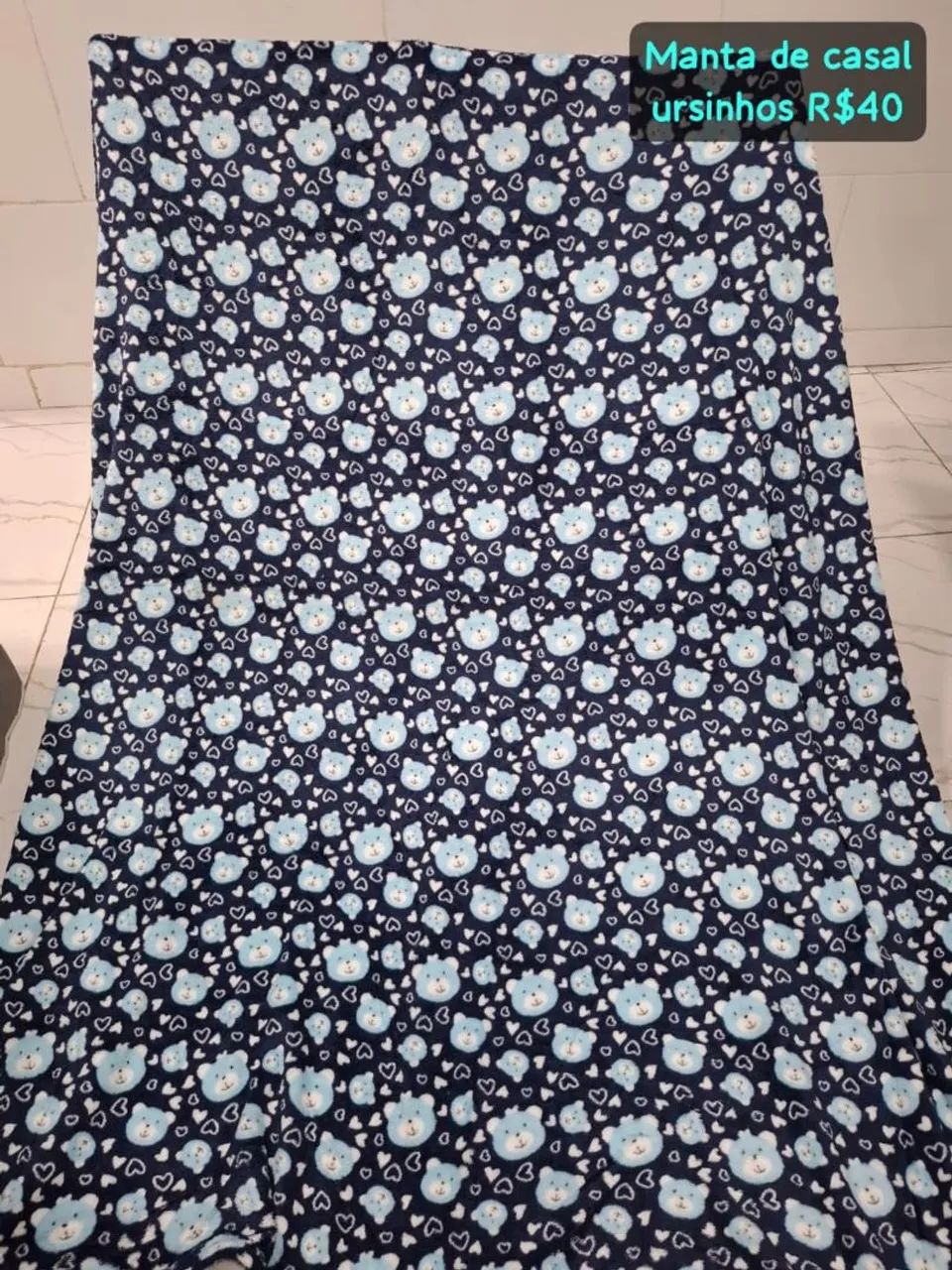 Manta de casal Microfibra estampada ou lisa nova - Foto 2