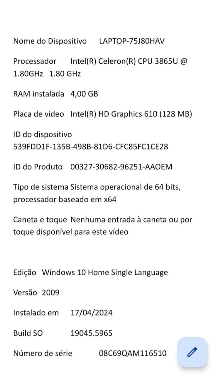 Vendo Computador Samsung.