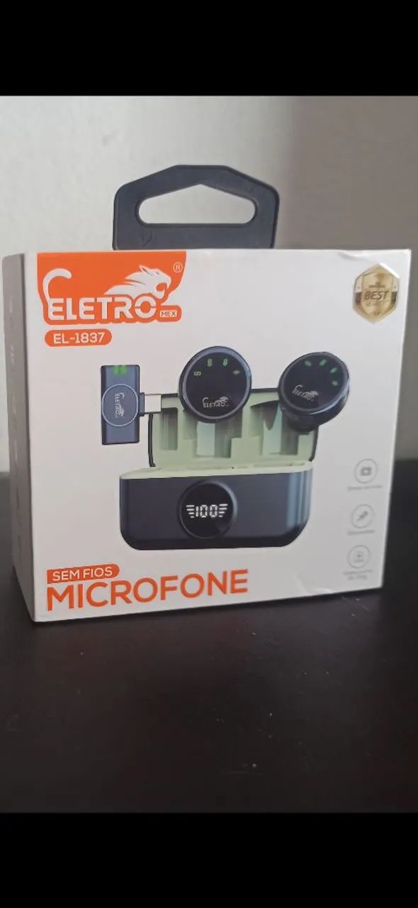 Microfone Sem Fio Eletro Mex - Novo