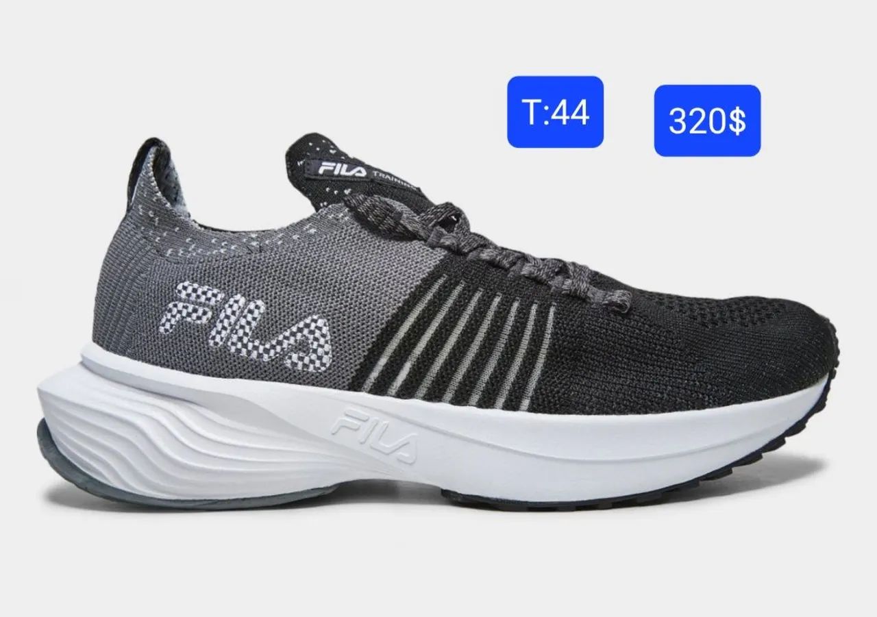 Tênis da Fila Spider Knit cinza com preto original 