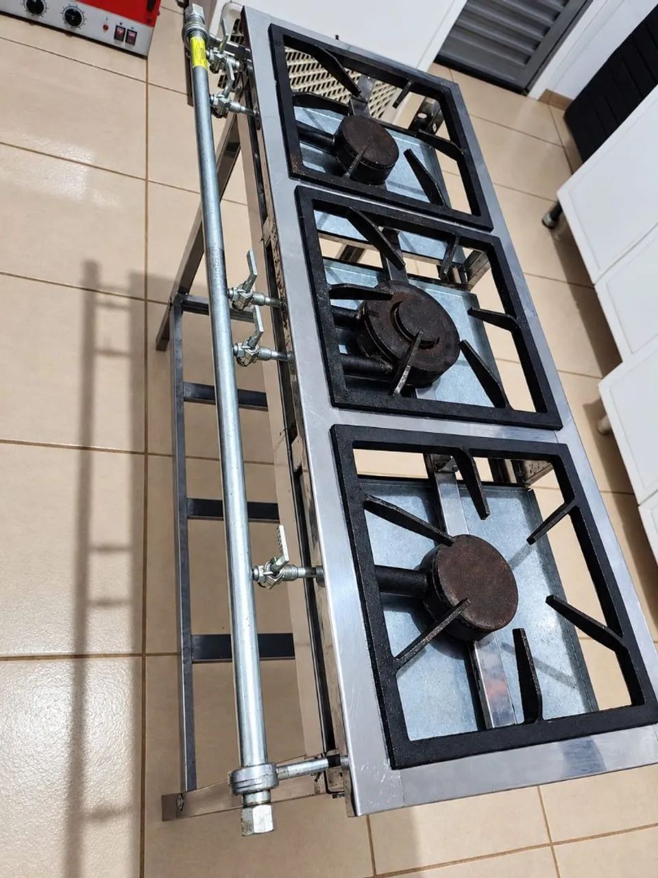 Fogão de Inox Industrial 3 bocas 