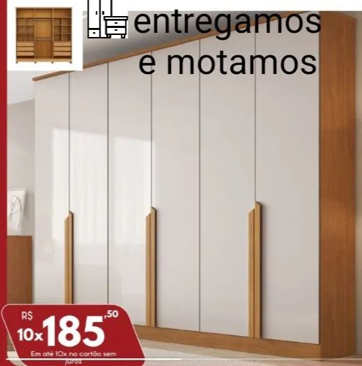 Guarda Roupa Casal 6 Portas com Pés  Bianca 