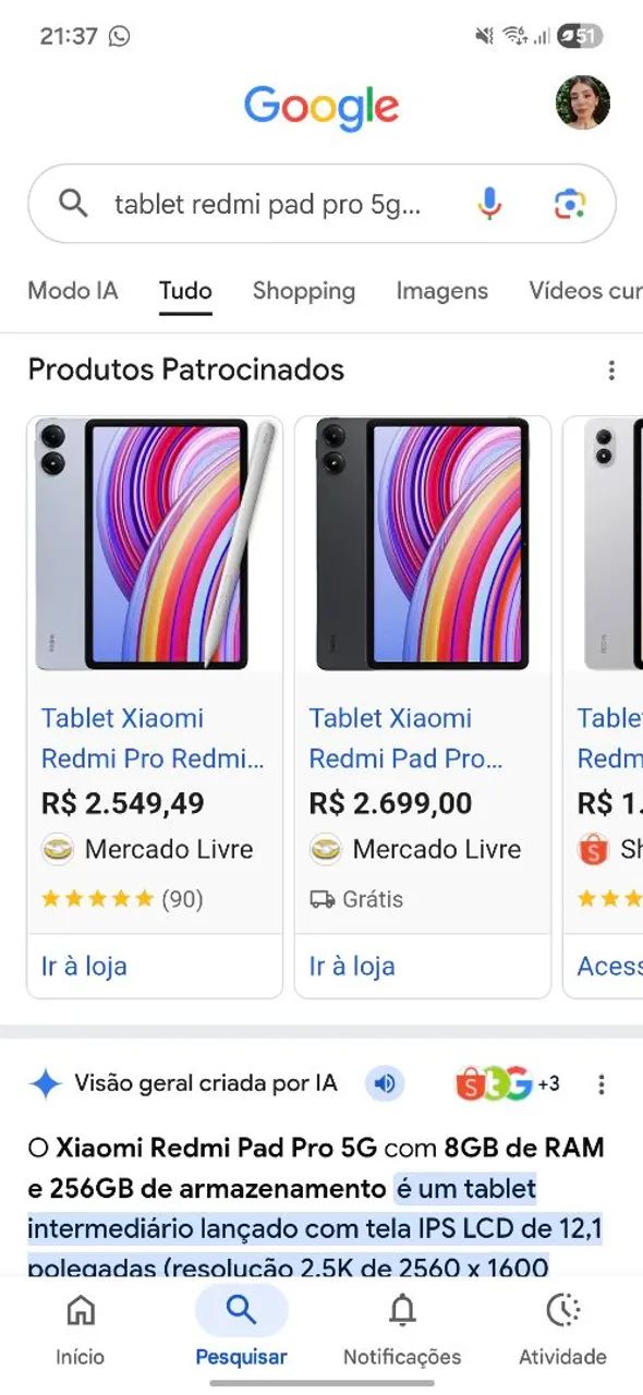 Tablet Redmi Pad PRO 256GB 8RAM - Foto 4