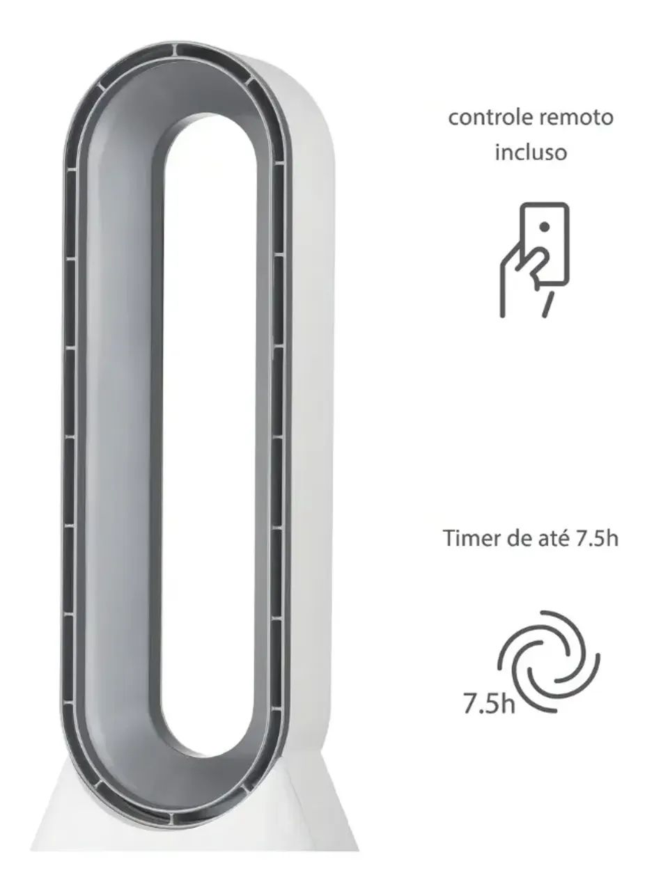 CIRCULADOR BLADELESS BRANCO E CINZA 127V - Foto 4