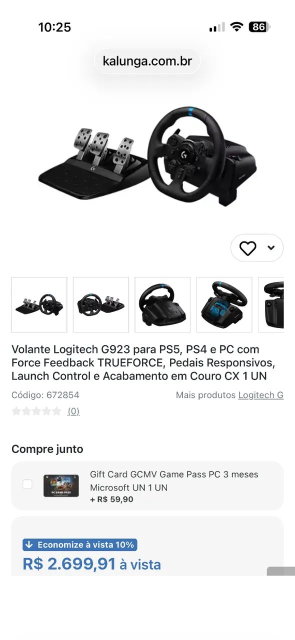 Volante G923 para PS5 - Foto 2