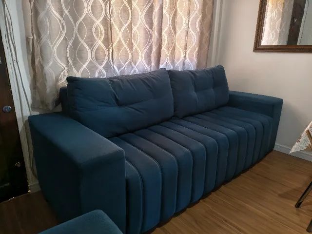 Sofá 2 e 3 lugares Suede - turquesa  - Foto 4