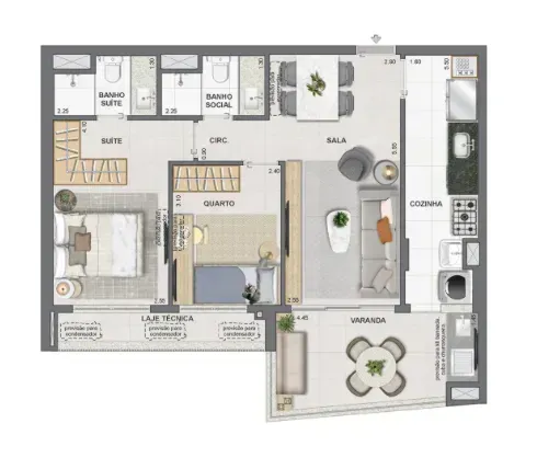 PLANTA 71m²