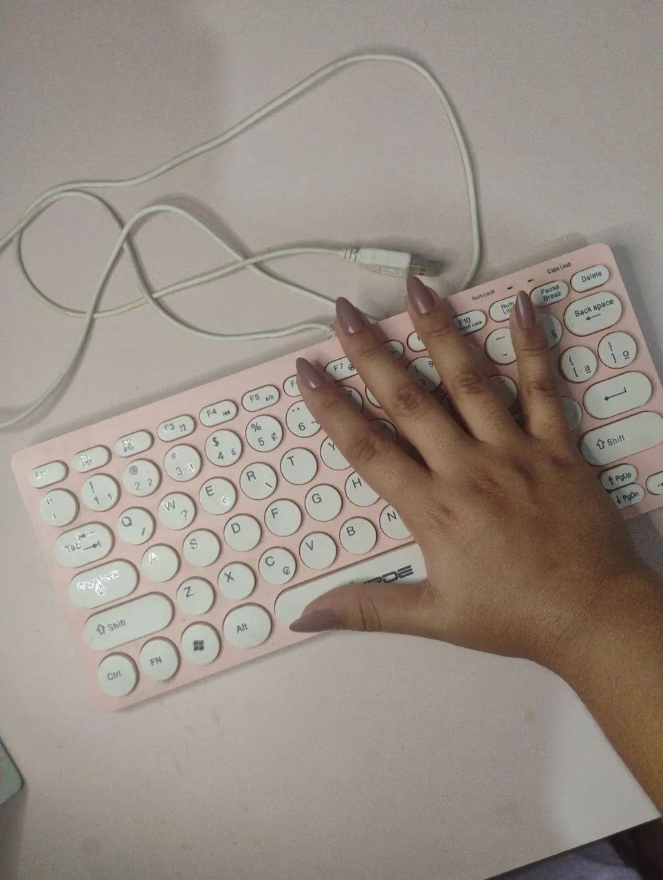 Teclado Rosa Com Branco  - Foto 5