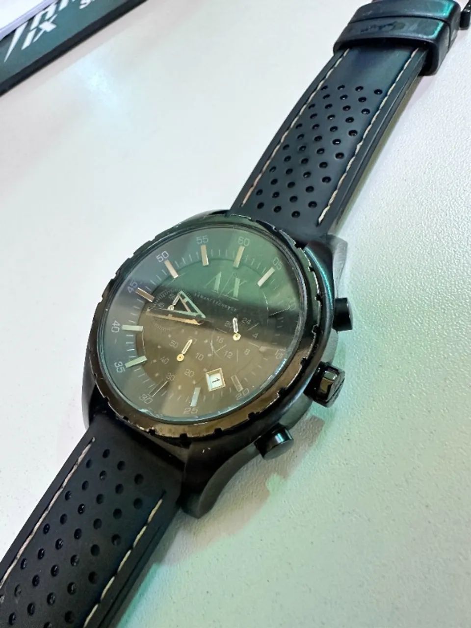Relogio Pulso Masculino Armani Exchange Preto - Foto 2