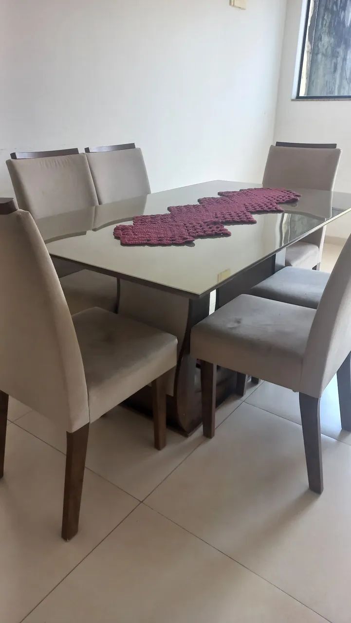 Mesa de vidro 6 cadeiras - Foto 3