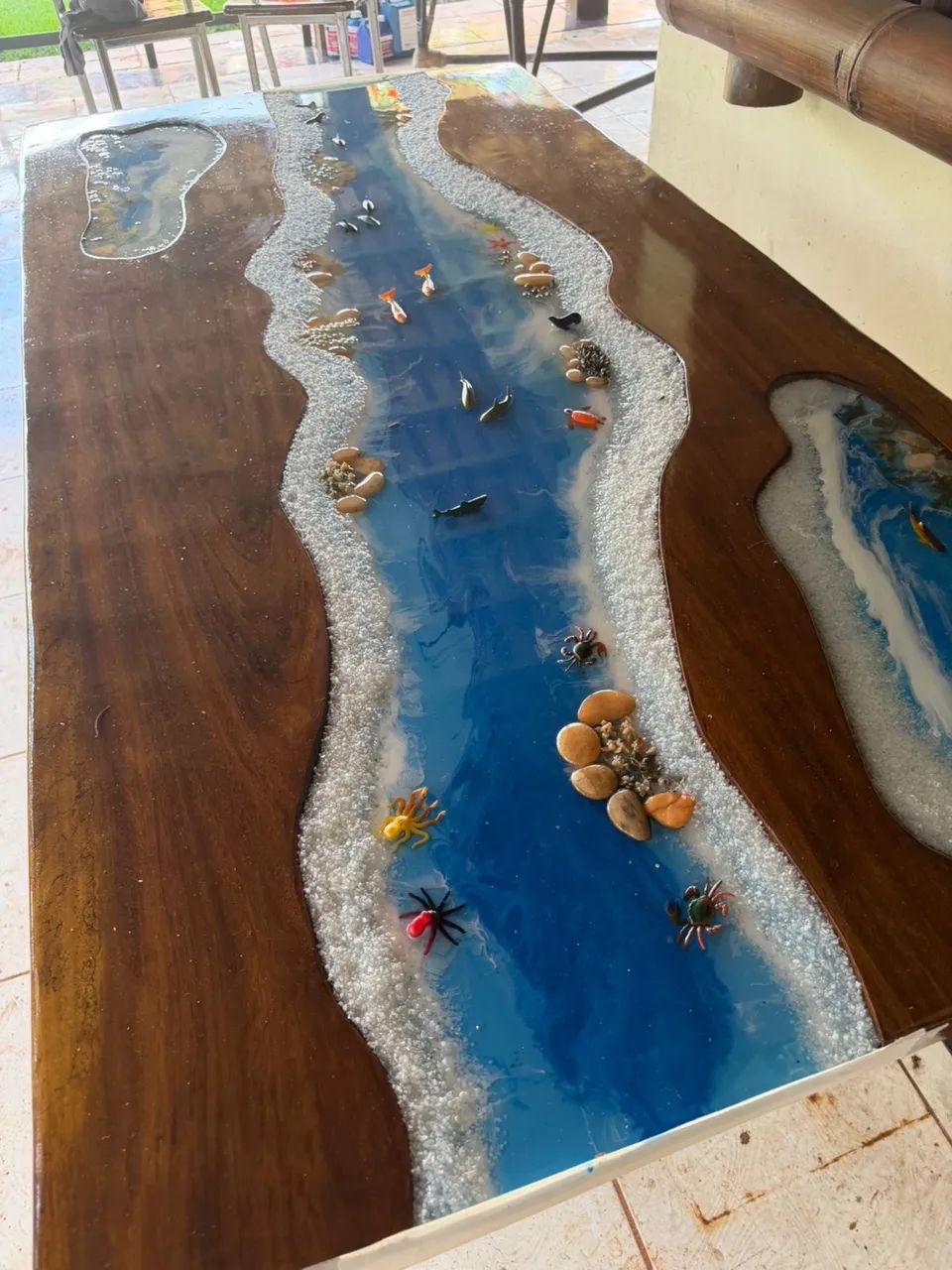 Mesa de madeira maciça Rústica 