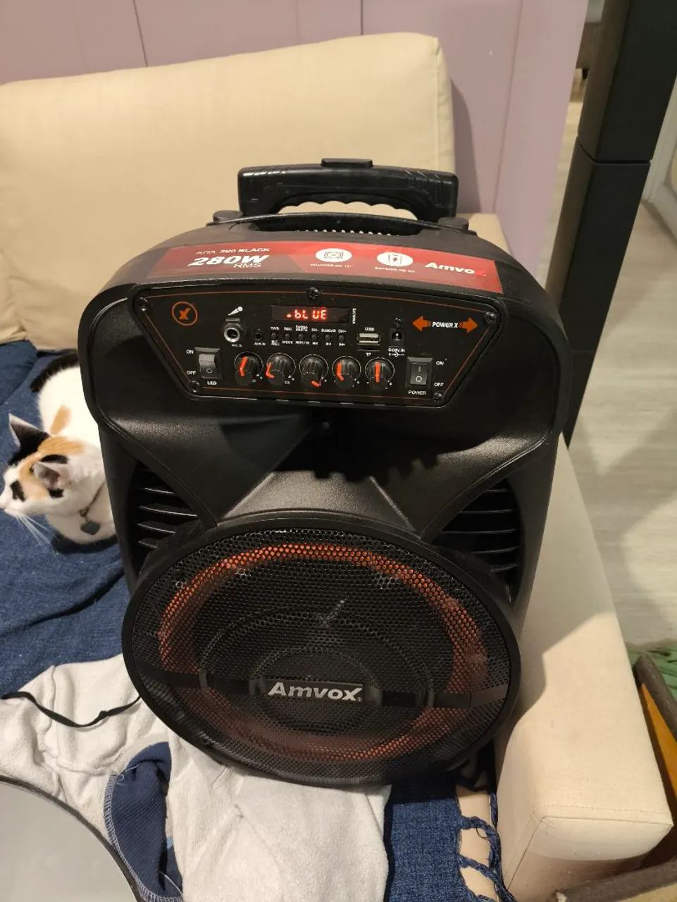 Caixa Som amplificador Amvox 280 Black Bluetooth a bateria - Foto 2