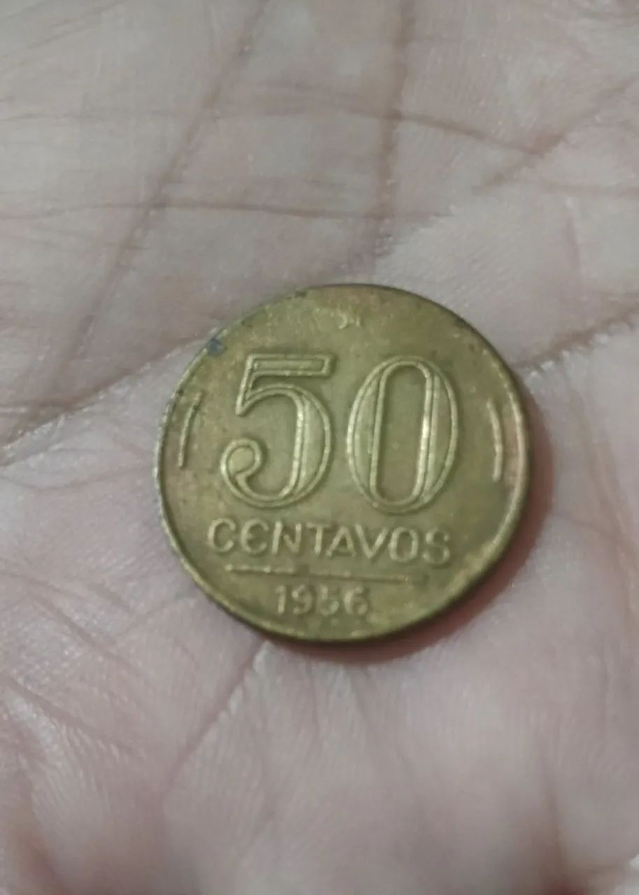 Moeda de 50  entavos de 1956  reversa