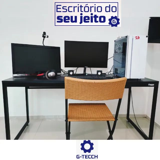 Mesa de Estudo Reforçada 1,5m NOVA Birô Industrial Multiuso Computador Notebook Escritório - Foto 3
