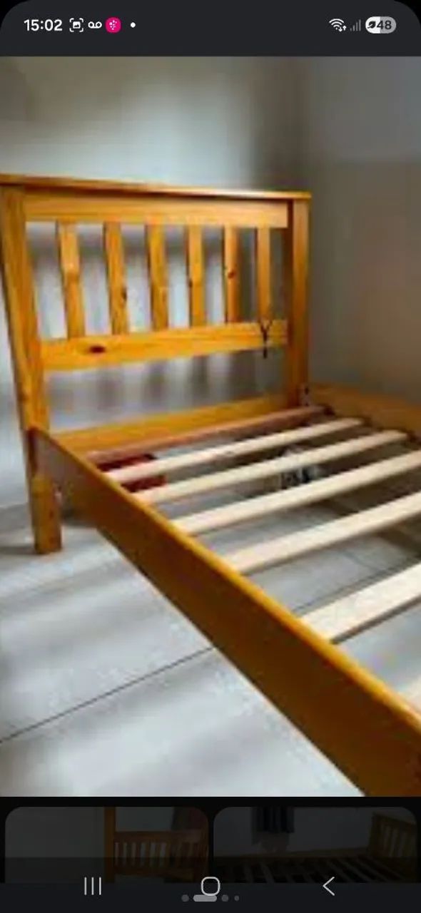 Cama solteiro madeira macissa 