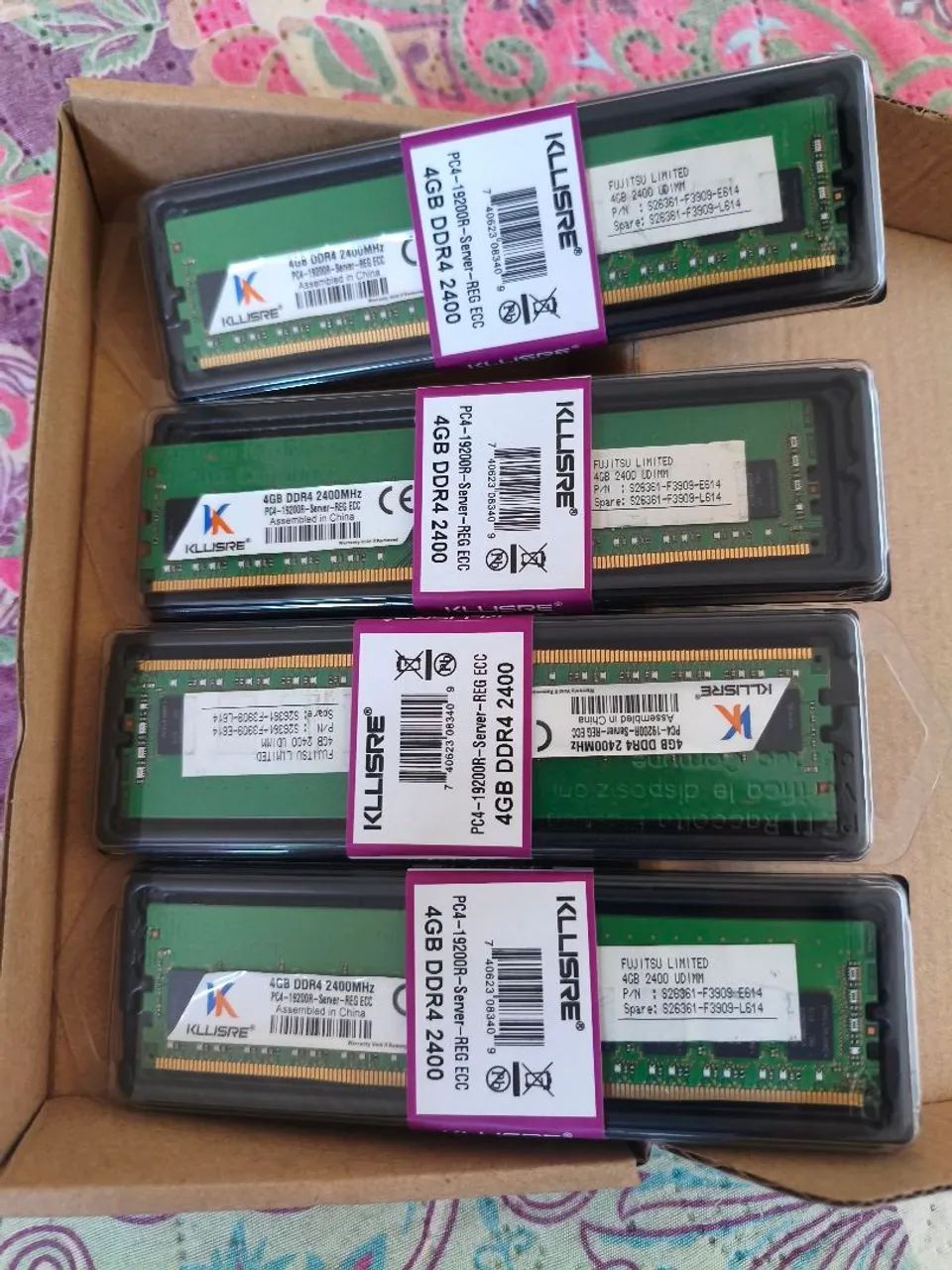 4 PENTES DE MEMÓRIA RAM DDR4 4GB E CADA ECC X99 
