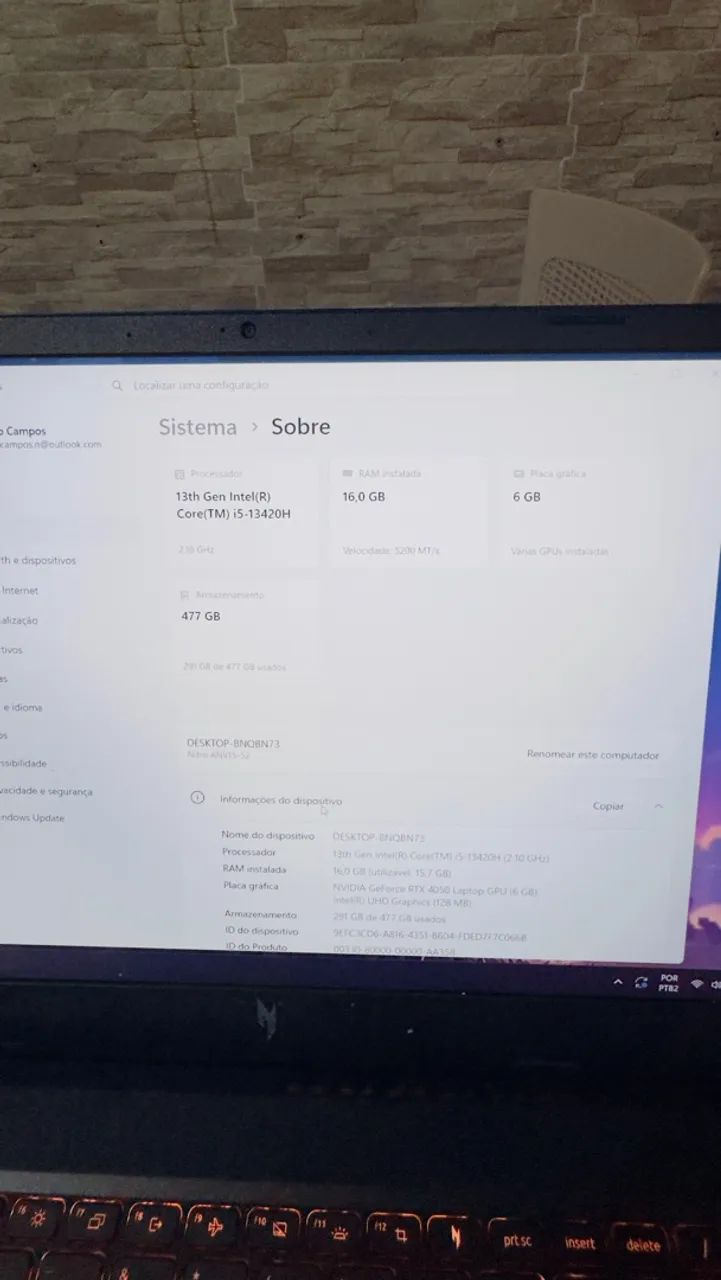 Notebook Gamer ACER nitro 15 - Foto 4