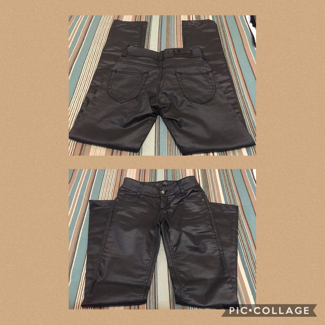 calça couro fake zara