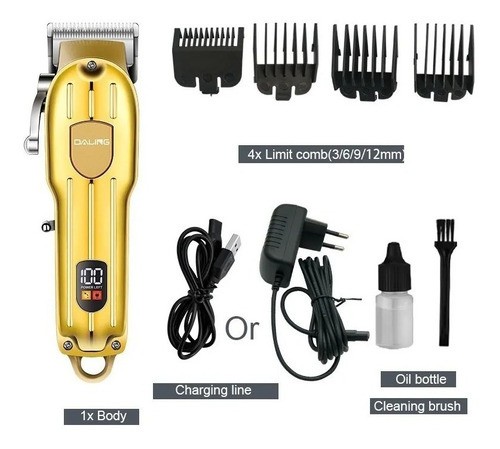 Máquina De Cortar Cabelo Profissional Sem Fio DALING DL-1538