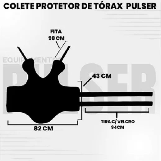 Colete Proteção Muay Thay Protetor Tórax Taekwondo Pulser - Foto 2