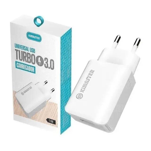 Carregador Turbo de Tomada USB 3.0 T108 - Kimaster  cod: 2314