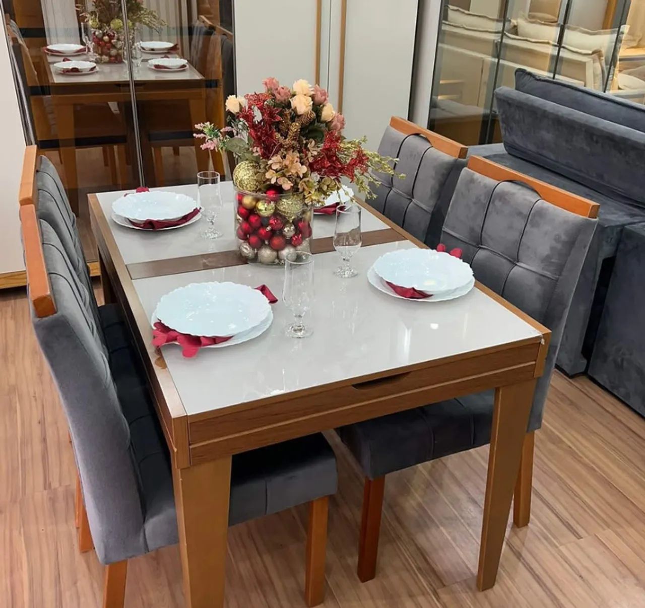 Mesa de Jantar Retangular de Madeira EXTENSIVA  - Foto 3