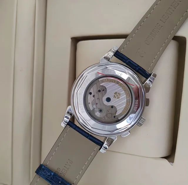 Relogio Patek Philippe Geneve Azul Automático e - Foto 4