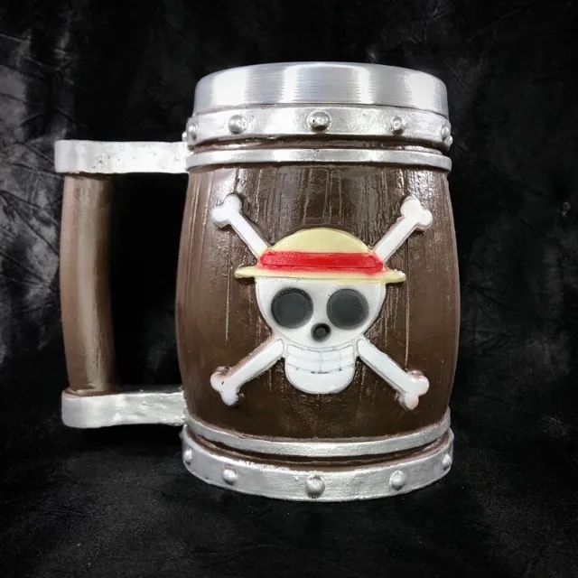 Caneca 3D do Barril Luff One Piece Personalizada feita de Resina