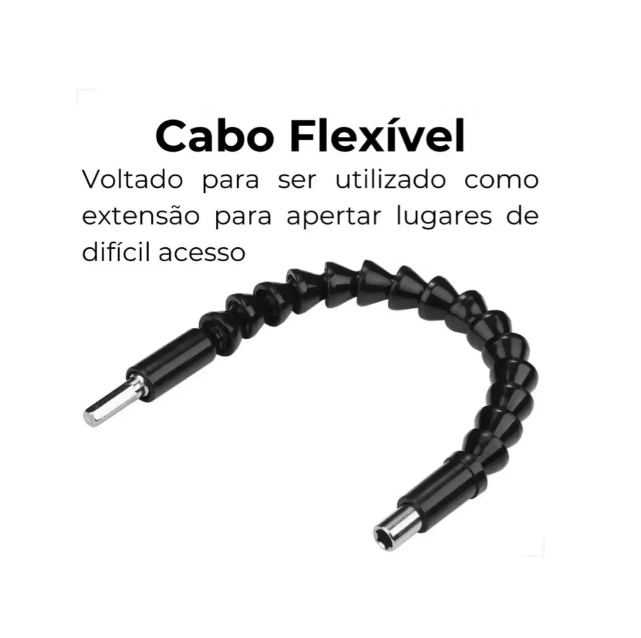 Cabo Extensor Adaptador Parafusadeira Com jogo de brocas 28cm extensor - Foto 4