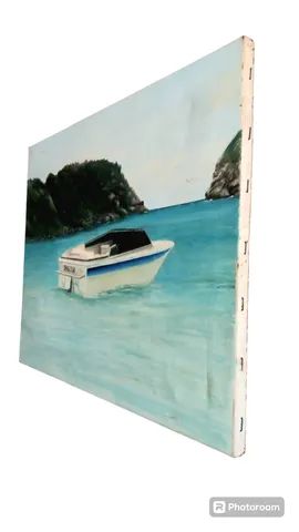 Quadro decoração pintura marinha 46x38 cm. - Foto 6