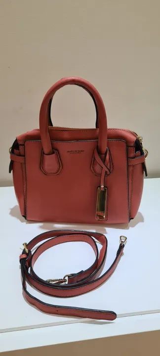 Bolsa de mão com alça regulável - Terracota  - Foto 3