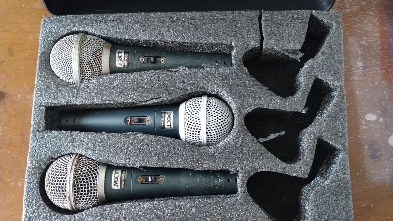 Kit com 3 Microfones MXCT Profissionais