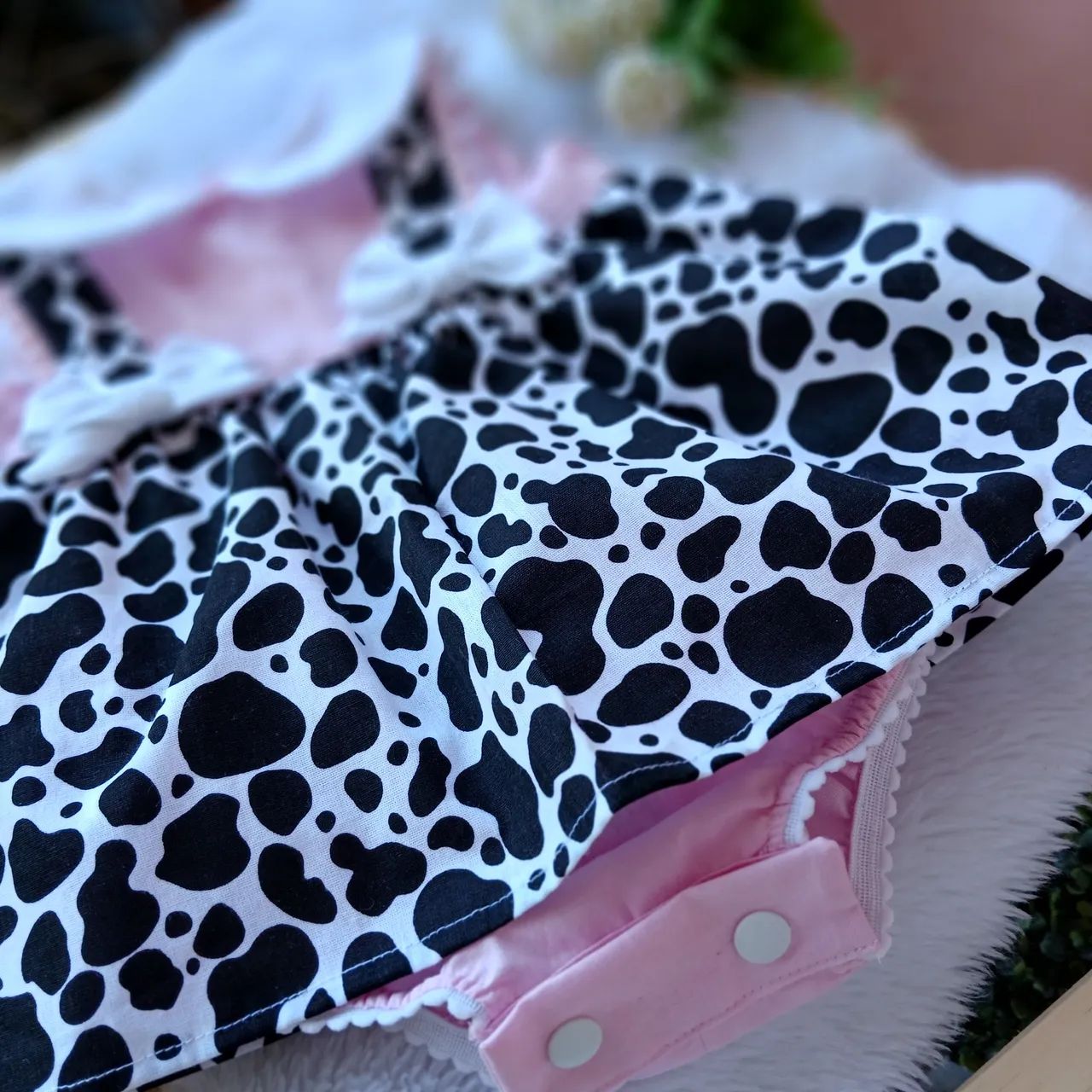 Romper vestidinho- Estampa de Vaquinha - Foto 3