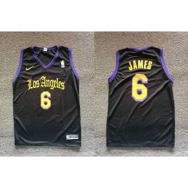 Camiseta Los Angeles Preta e Roxa
