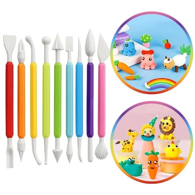 Estecas Esculpir Modelar Biscuit Massas Artesanato Kit C/ 8