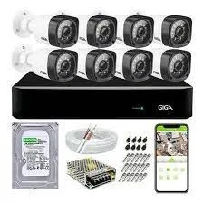 Câmeras kit completo dvr 8 canais com 8 câmeras instalado