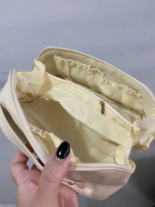 Necessaire feminina grande bege - Foto 4