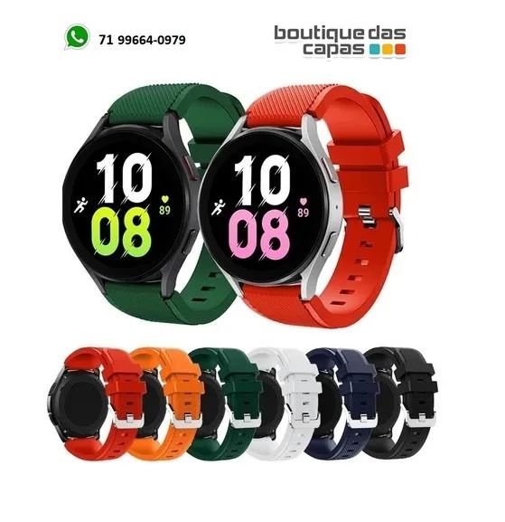 Pulseira SPORT 20mm 22mm Silicone Relogio Samsung Huawei GT/Amazfit Watch/Garmin/Xiaomi