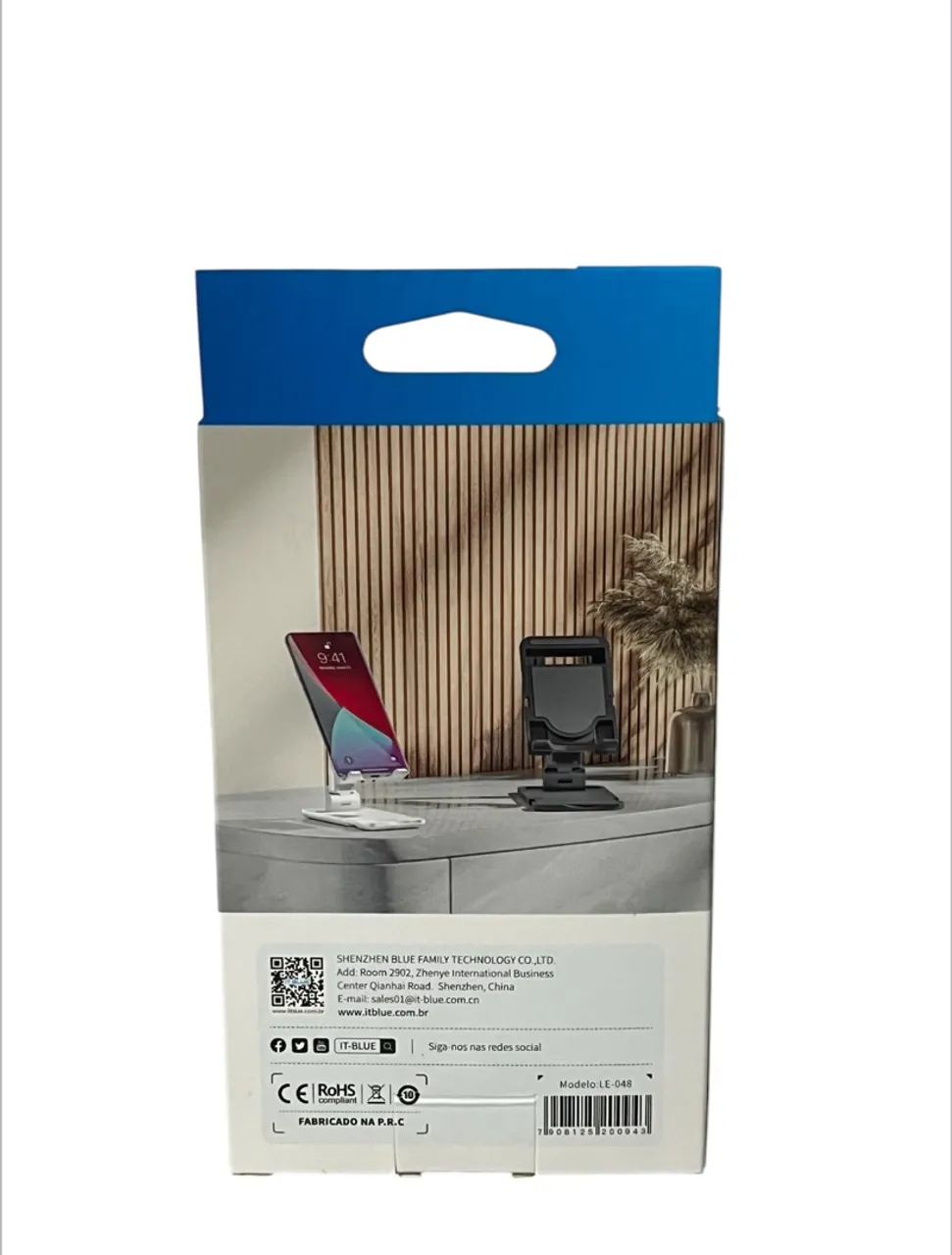 Suporte Dobrável para Celular e Tablet IT-Blue LE-048 Ajustável Portátil Preto