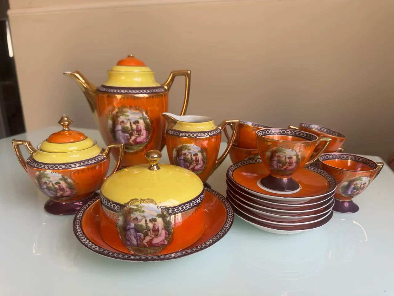 Conjunto vintage Alpate porcelana alemã- chá café 16 peças  - Foto 3