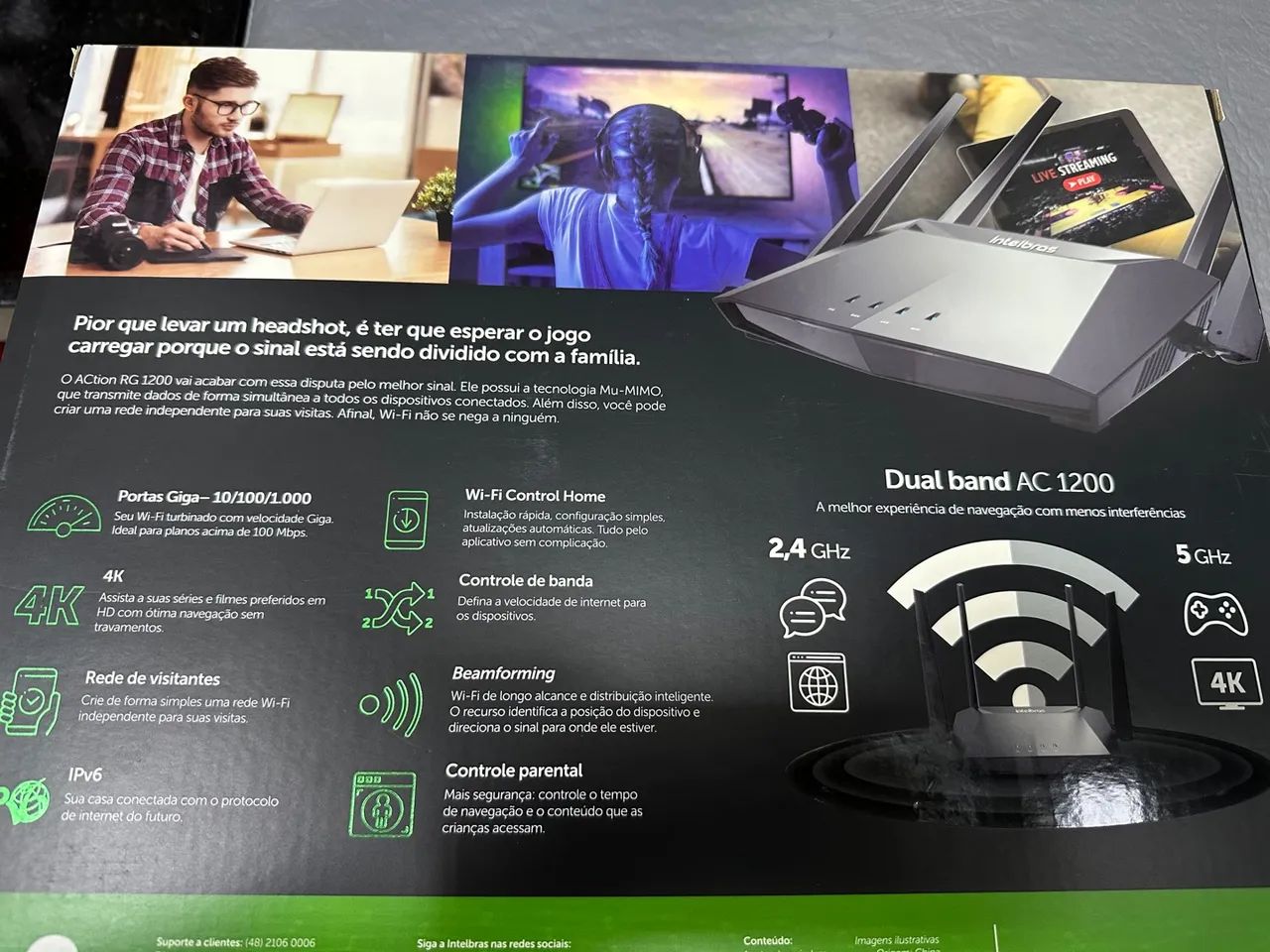 Roteador Intelbras Action 1200 Wi-Fi rápido e confiável
