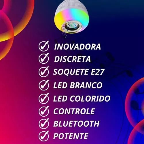 LÂMPADA LED RGB VIA BLUETOOTH MUSICAL  - Foto 5