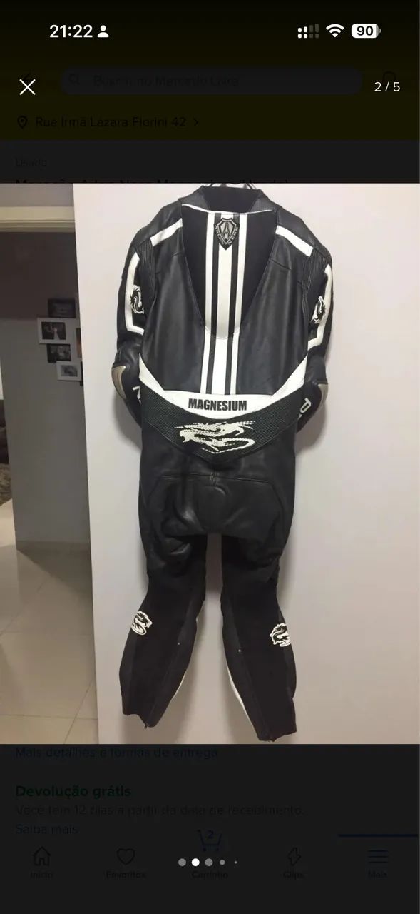 Macacão Arlen Ness Magnesium - Couro Canguru - Tamanho 52 - Pouco Uso - Foto 4