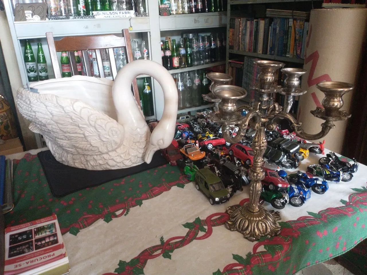 Cisnes Centro de Mesa Louça Antigos  - Foto 2